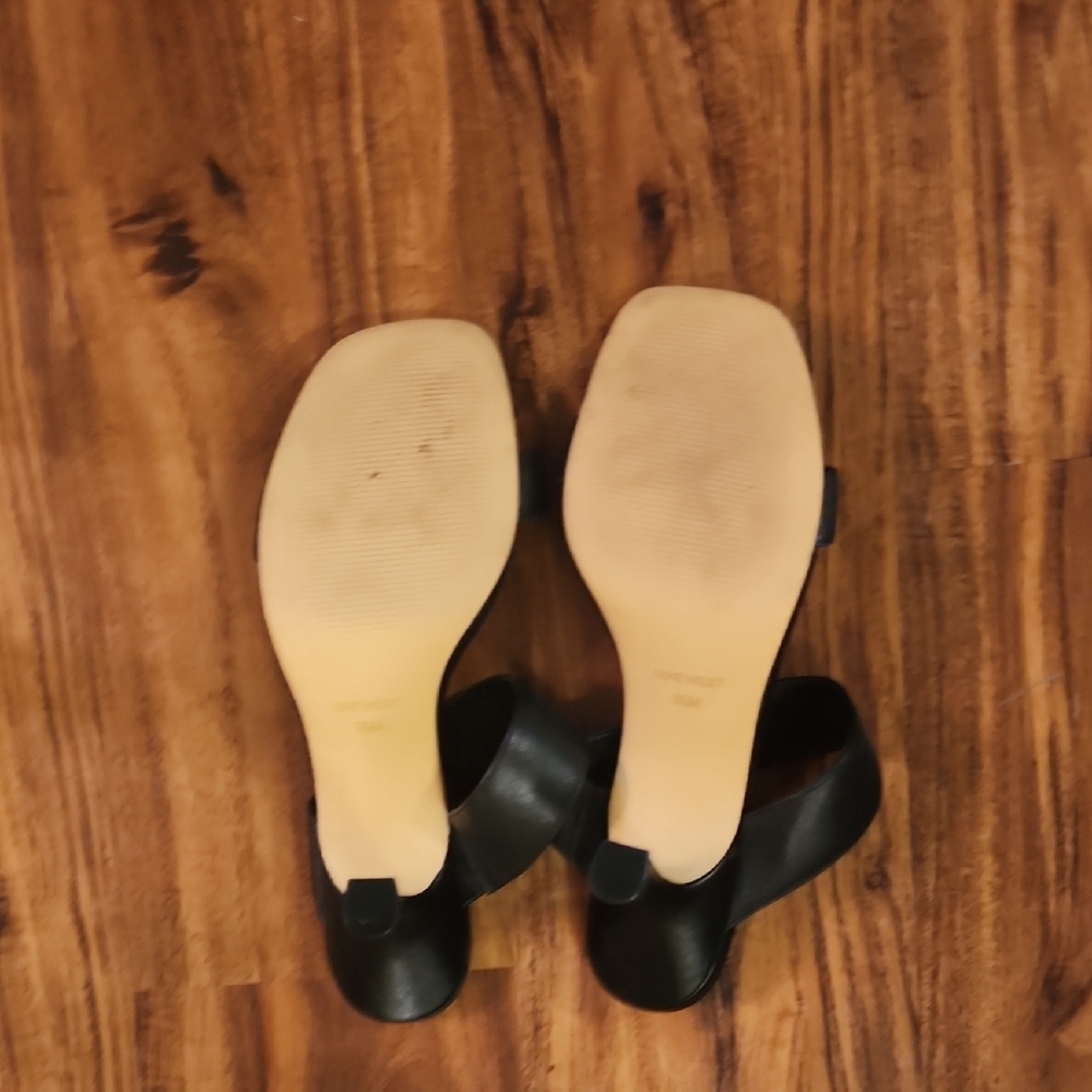 Nine West Black Two-Strap Mid Block-Heel Sandals - Picture 4 of 4